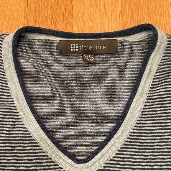 Title Nine Two V Neck Striped Tops / 1 Maroon / 2 Blue / Womens Size XS - Picture 11 of 16
